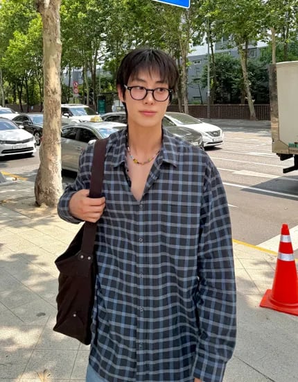 지오다노 시어서커 체크셔츠