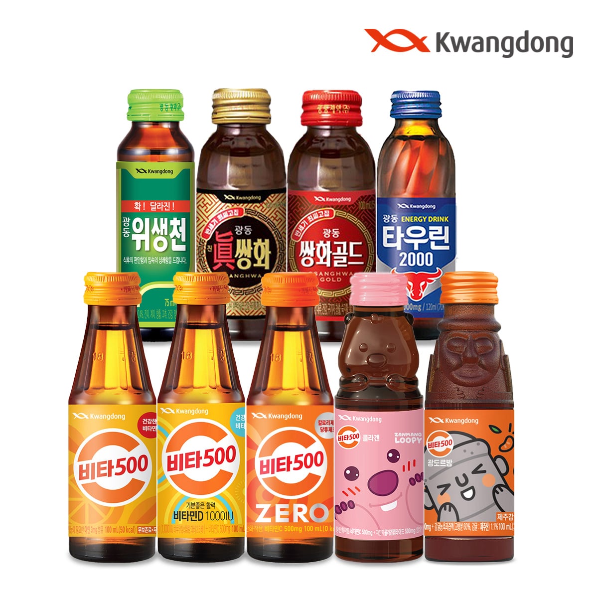 병당 330원, 비타500 5종 100ml 30병+30병 골라담기(오리지널/비타민D/제로/잔망루피/광도르방) 외