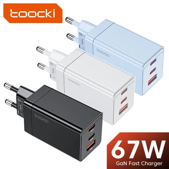 Toocki GaN USB C 충전기, 맥쿡 아이폰 15, 14, 13, 12 프로 맥스, 삼성, 샤오미 포코용, 멀티 컬러, 고속 충전, 67