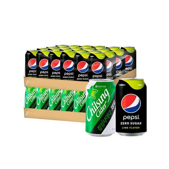 펩시콜라 제로 355ml 24캔 + 칠성사이다 제로 355ml 24캔 티멤버십