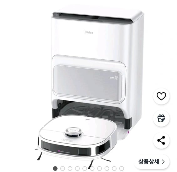 미디어 올인원 자동세척 물걸레 로봇청소기 V12