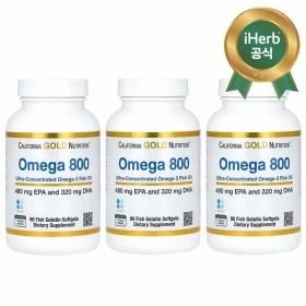 오메가3 800 피쉬오일 EPA/DHA 80% 90정 x 3