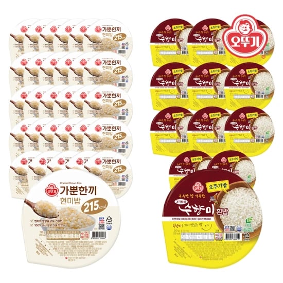 현미밥 150g x 30개(1박스)+오뚜기밥 수향미 210g x 12개(1박스) 총 42개