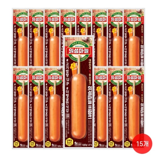 롯데햄 의성 마늘 프랑크 70g 15개 코인딜