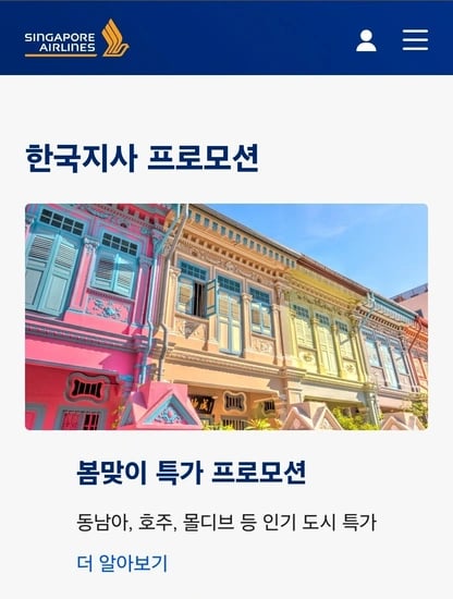 봄맞이 특가 (싱가폴 경유, 인천 및 부산발)