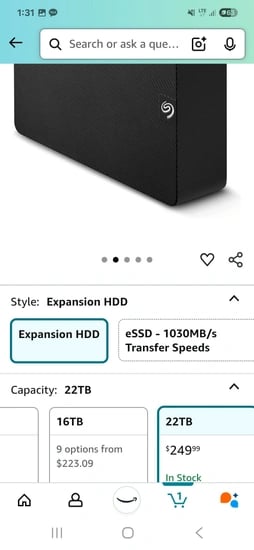 Seagate Expansion 22TB External Hard Drive HDD - USB 3.0, with Rescue Data Recov