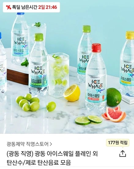 광동 아이스웨일 플레인 탄산수 20p