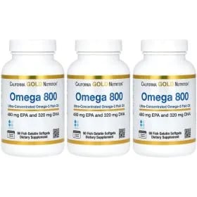 CGN 오메가3 800 피쉬오일 EPA/DHA 80% 90정 x 3통