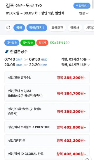 9.7일-9.9화 김포-도쿄 ANA항공사