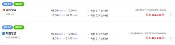 12.21일-12.25목 김포-오사카 제주항공