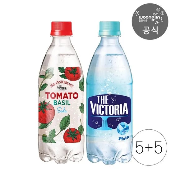 더 빅토리아 토마토 바질소다 500ml 5개+플레인 500ml 5개