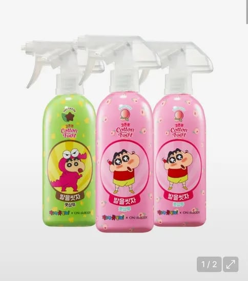 온더바디 코튼풋 발을씻자 풋샴푸 385ml 3개 (짱구에디션)