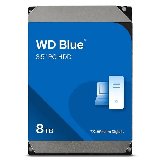 Western Digital 8TB WD 블루 PC 내장 하드 드라이브 HDD - 5640RPM, SATA 6Gb/s, 256MB 캐시, 3.5