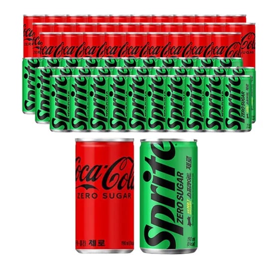 코카콜라 제로, 190ml, 30개 + 스프라이트 제로, 190ml, 30개
