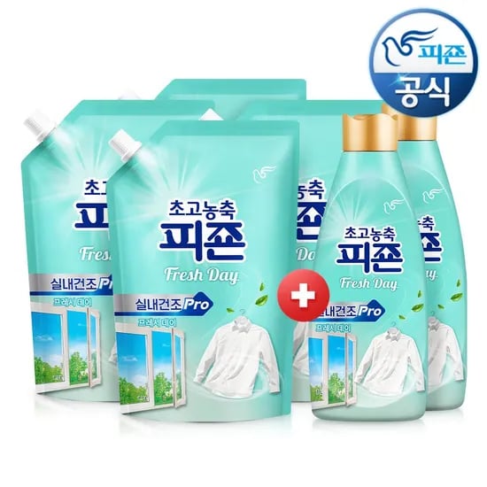 피죤 초고농축 실내건조 프레시데이 1.7L 4개 + 1L 2개