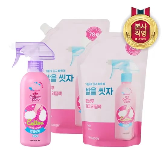 발을씻자 비누향 385ml 1개+500ml 리필 2개