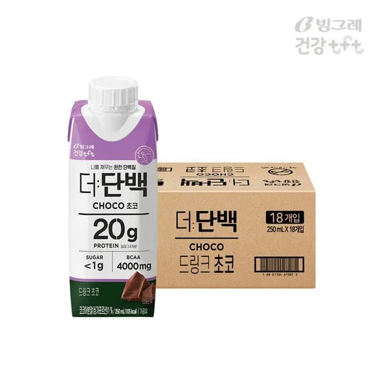 빙그레 더단백 초코맛 250ml 18팩 단백질 음료