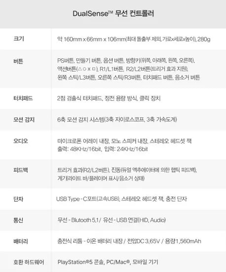 PS5 듀얼센스 무선 컨트롤러