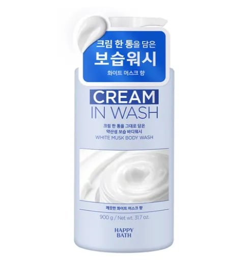 해피바스 약산성 보습 바디워시 화이트머스크향 900g 1개