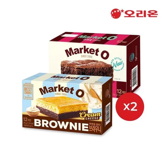 오리온 마켓오 크림치즈브라우니 240g 2개 브라우니 240g 2개