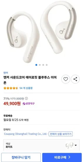 앤커 사운드코어 에어로핏 오픈형 이어폰