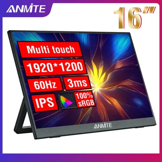 Anmite 휴대용 터치 모니터 16인치