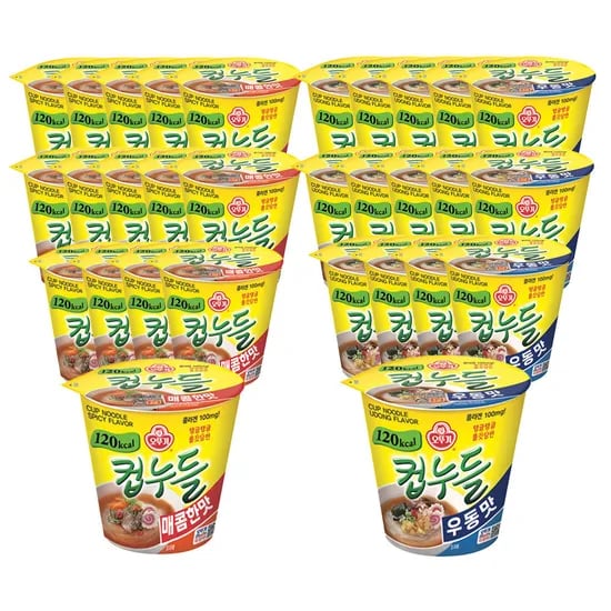 네이버 오뚜기몰) 오뚜기 컵누들 매콤한맛 37.8g 15개+우동맛 38.1g 15개25,900원