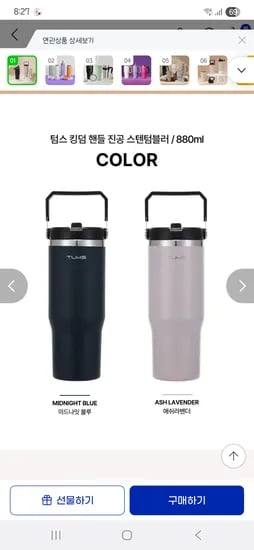 g)  텀스 깅덤 스텐텀블러 880ml 12,680원