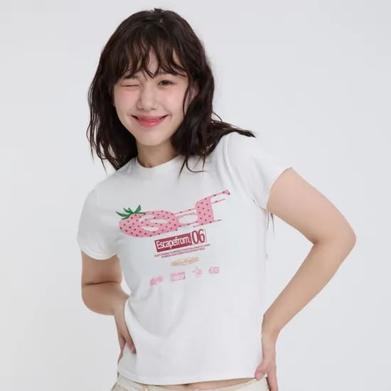 롯데온) ESCF 로고 콜라주 프린트 오버핏 반팔티 화이트 21,100원