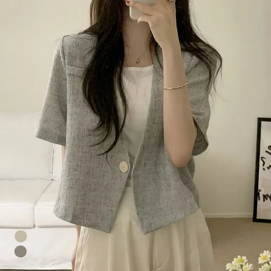 롯데온)KARRA 원버튼세미크롭자켓 19,770원