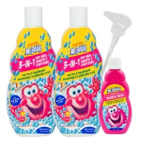 g마켓) 미스터버블 3in1 올인원 유아바디워시 샴푸 컨디셔너 473ml 2개+미니버블 18,620원