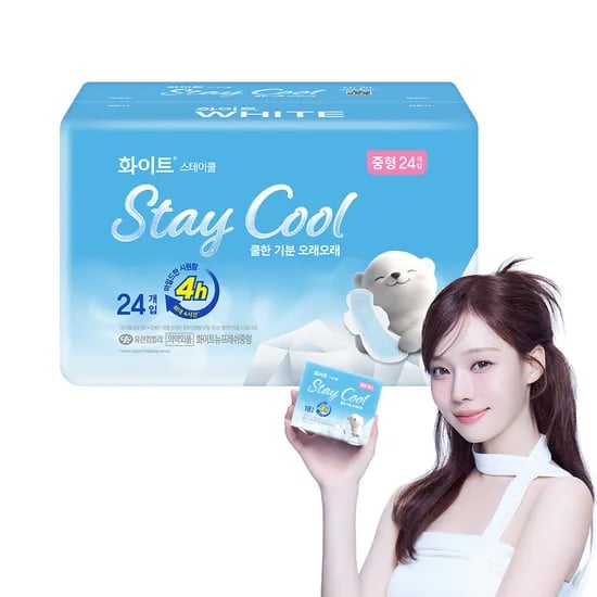 토스) 화이트 스테이쿨 패드 중형 18Px6팩+증정2p+울날중24p 19,900원