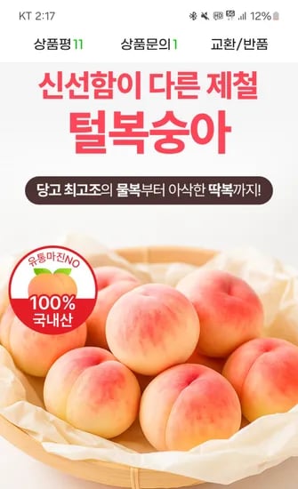 g마켓)복숭아 경북 아삭이 복숭아 4kg(19-20과)/중과 19,980원