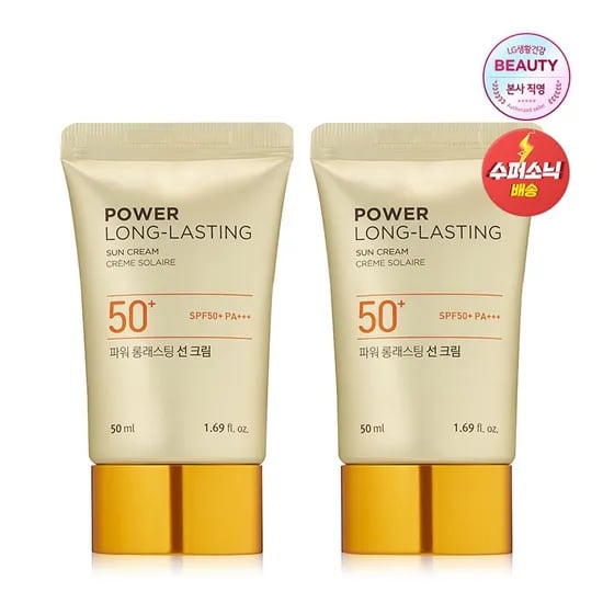 롯데온) 더페이스샵 파워 롱래스팅 선크림 50ml 2개 18,090원
