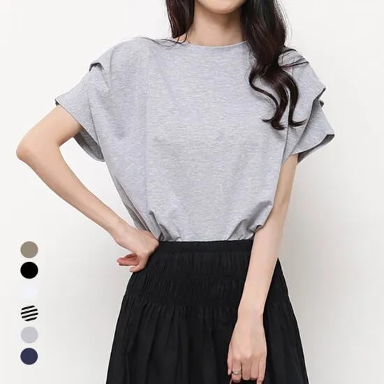 gs샵) 화세 숄더 핀턱 라인 티셔츠 14500원 무배