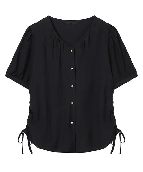 포스티) 라운드넥 사이드 끈 반팔 블라우스 13,920원 무배