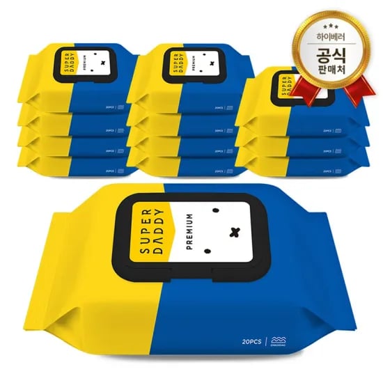 알리)슈퍼대디 프리미엄 나들이용 휴대 물티슈 77g 20매 12팩 9,356원 무배