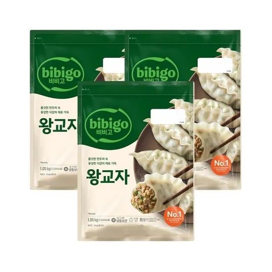 롯데온)비비고 왕교자 1.05kg×3 /27290원 (50% 엘포인트 페이백)