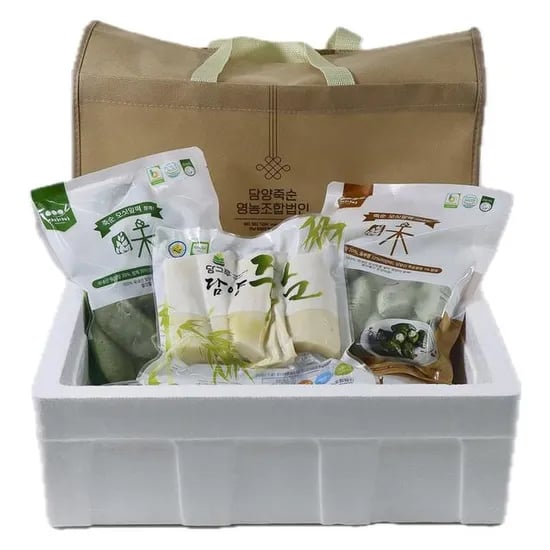 남도장터) 죽순 모싯잎 송편 400g 3팩 + 삶은 죽순 300g 1팩 선물세트 17,920원