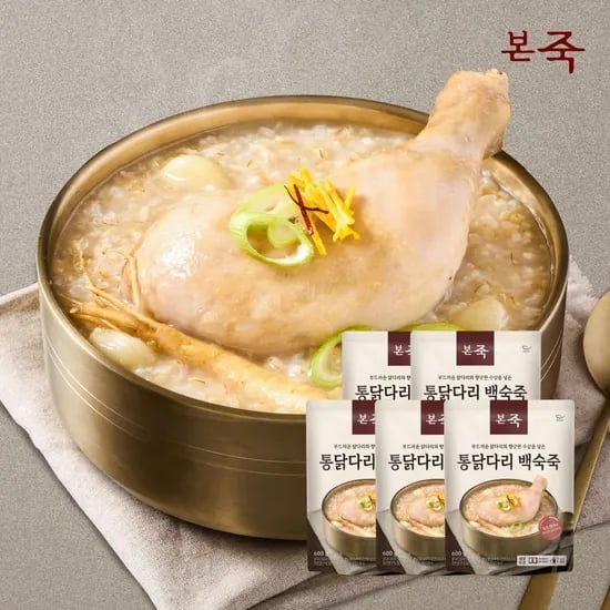 롯데온) 본죽 냉장 통닭다리 백숙죽 600g 5팩 29,280원