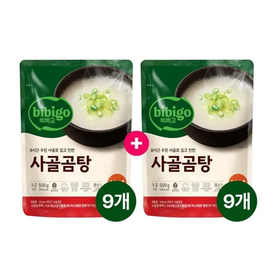 롯데온) 비비고 사골곰탕 500g 9+9개 21,530원