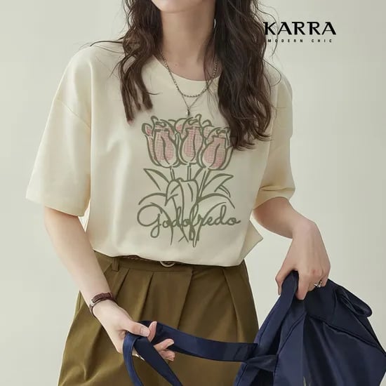 롯데온)카라 튤립부케티셔츠 88까지 13,280원 무배