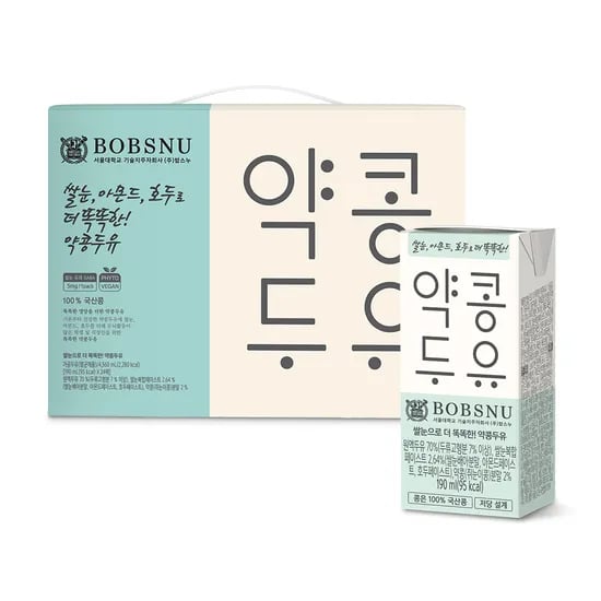 떠리몰)서울대 쌀눈으로 더 똑똑한 약콩두유 190ml×24팩 10,900원