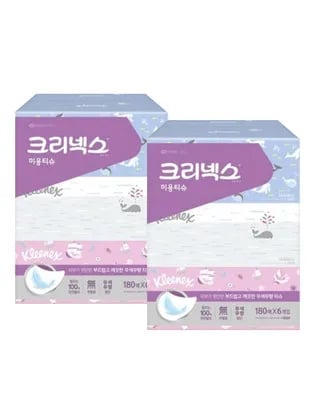 w컨셉) 크리넥스 무색무향 미용티슈 곽티슈 180매 12팩 16,800원