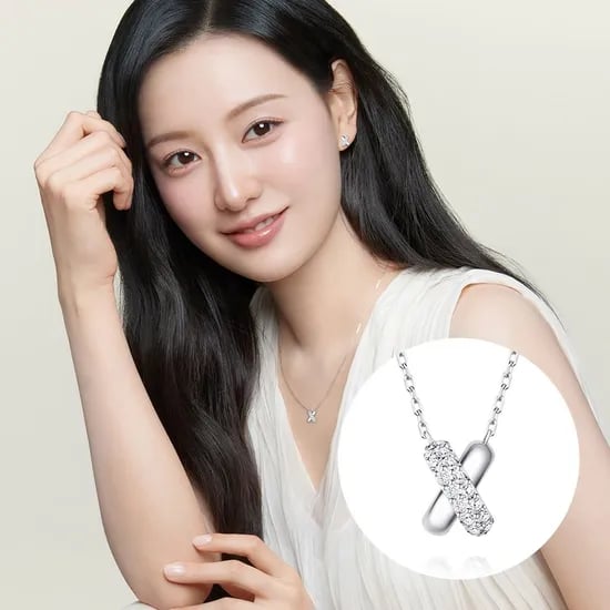 롯데온) 스톤헨지 크로싱 실버 큐빅 목걸이 113,280원