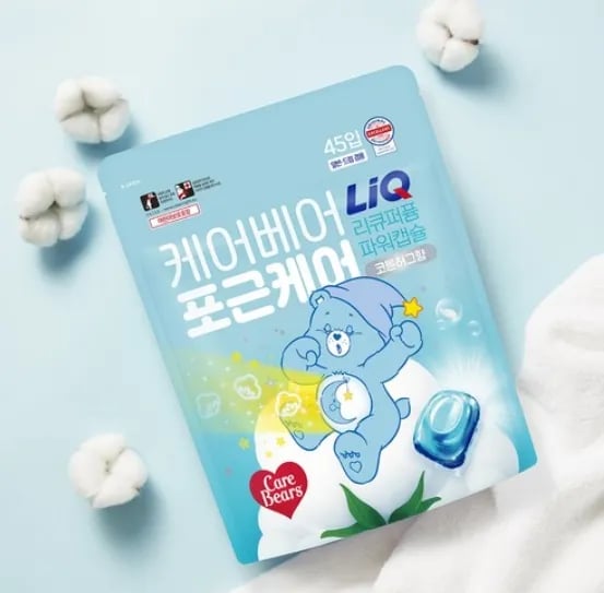 쿠팡) 리큐 케어베어 콜라보 퍼퓸파워 캡슐세제 코튼허그향 11,900원 특가