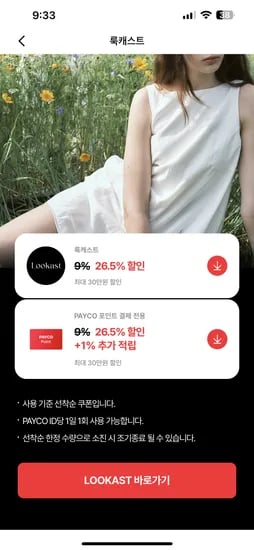 룩캐스트) 티13000원부터! 페이코26.5%추가할인