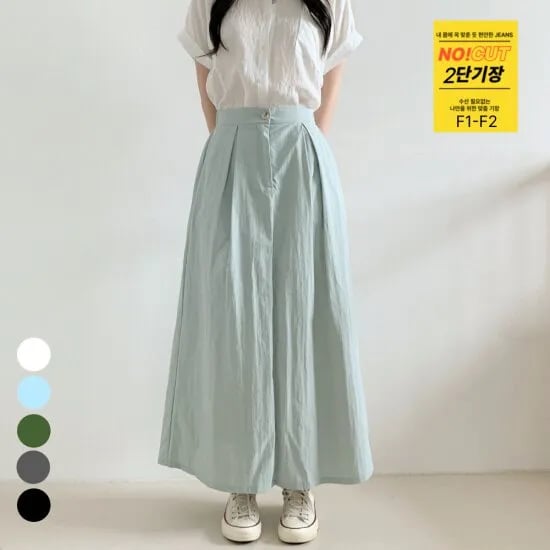 지에스샵)바스락 여름 나일론 뒷밴딩 롱스커트 16,240원 무배