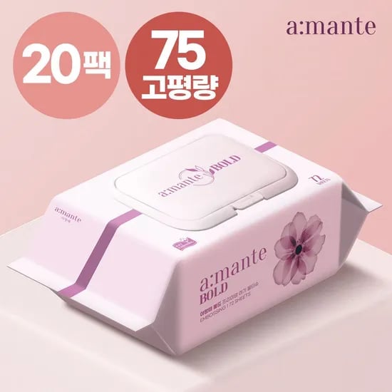 오늘의집) 아망떼물티슈 75고평량 아기물티슈 20팩 16,500원