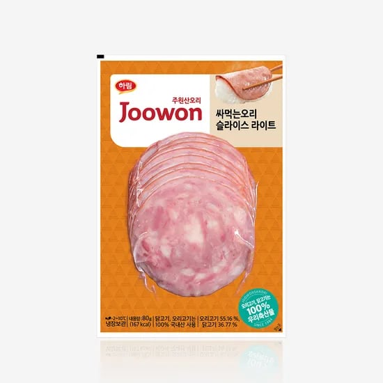 주원산오리 싸먹는 오리 슬라이스 라이트 80g 990원 12시 오픈
